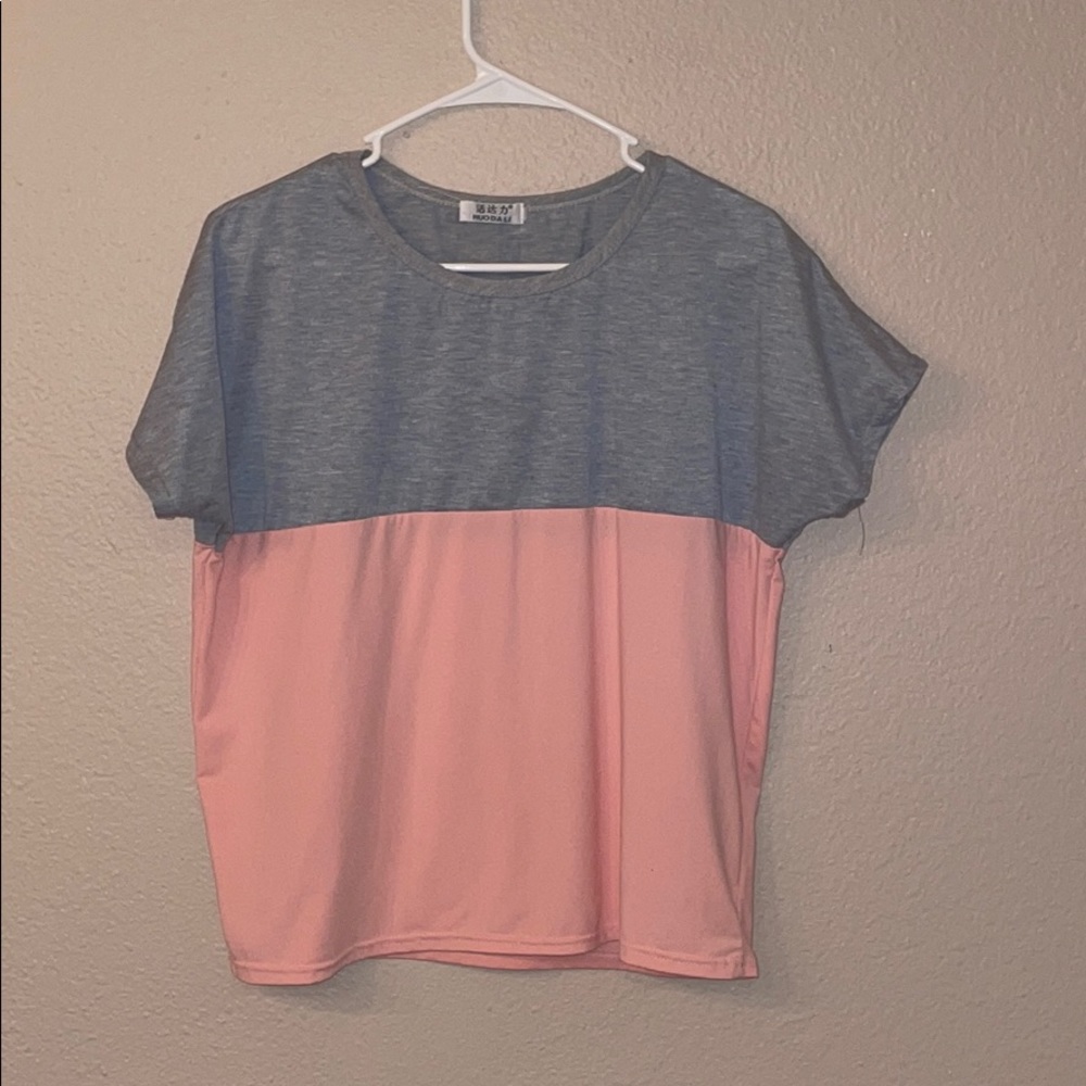Gray and Pink Top